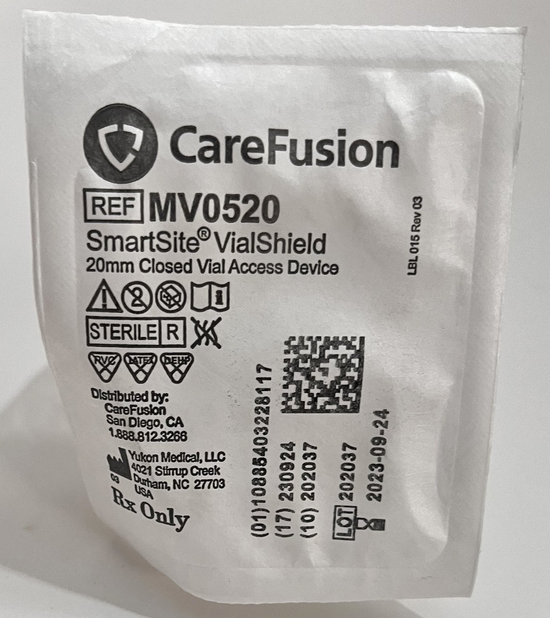 CareFusion MV0520 SmartSite VialShield 20mm Closed Vial Access Device