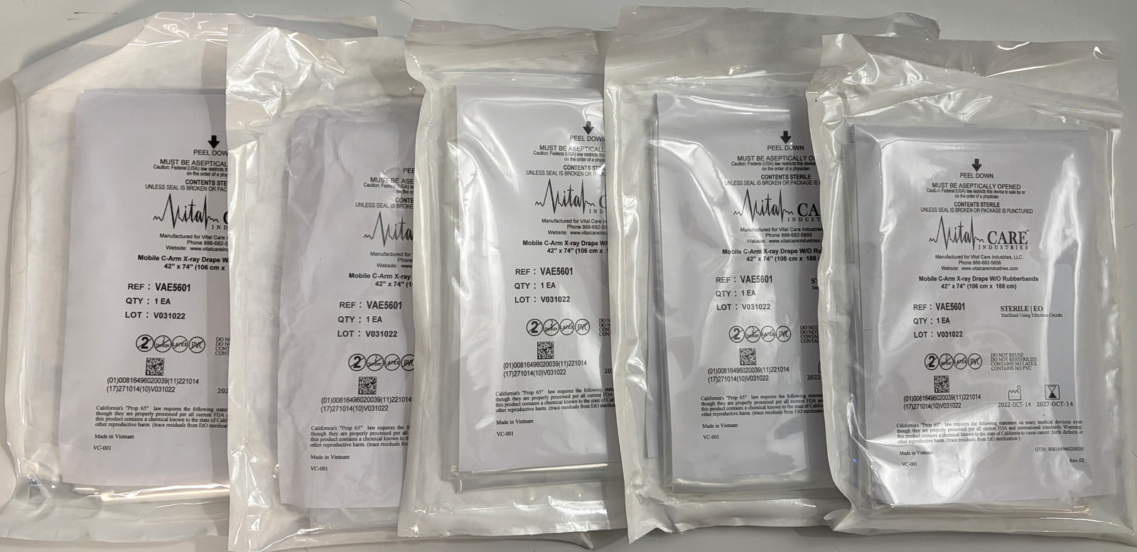 Vital Care VAE5601 Mobile C-Arm X-ray Drape 42" x 74" No Bands (59.99)