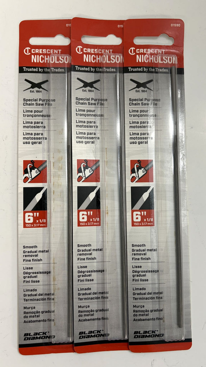 Nicholson 6" x 1/8" Special Purpose Chain Saw File 01590 (3-Pack)