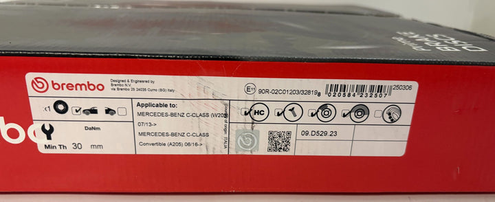Brembo Premium UV Coated Drilled Front Brake Rotor | 09.D529.23 (Mercedes-Benz W205 C-Class)