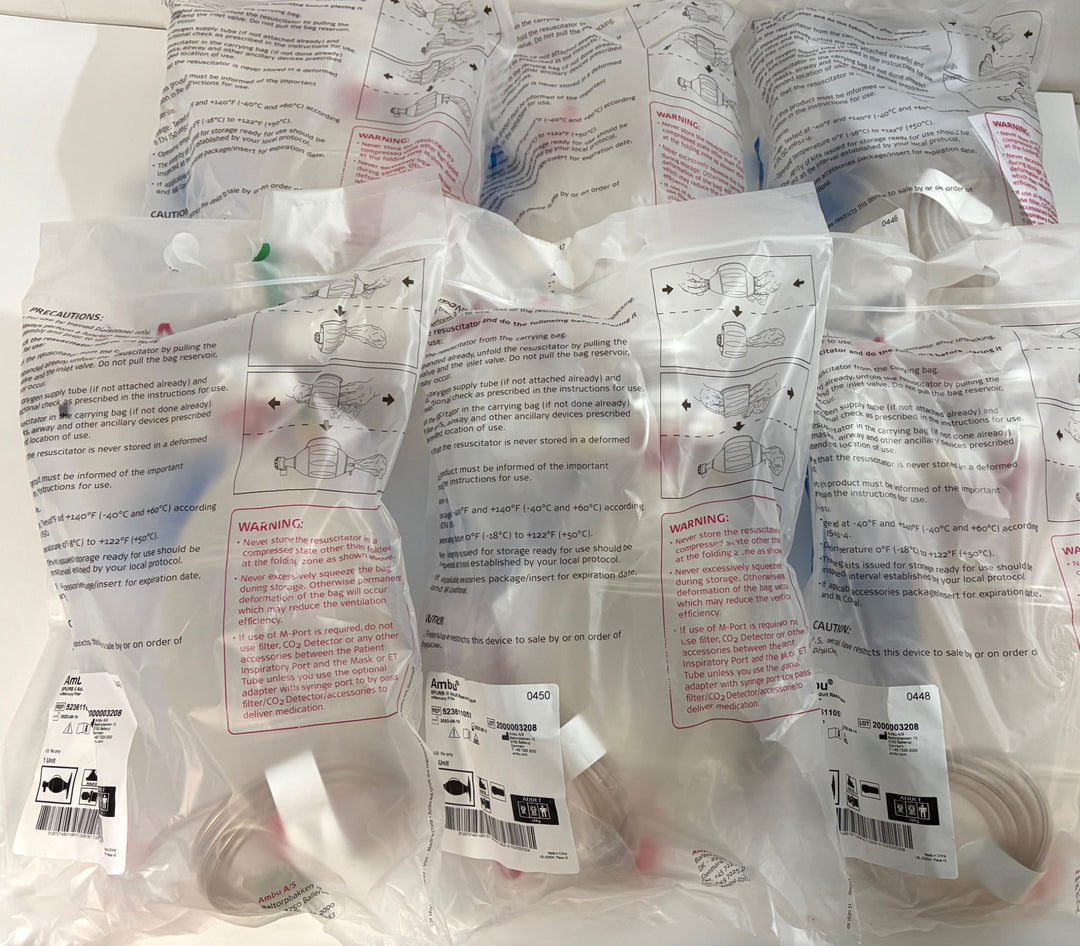 Ambu 523611051 SPUR II Adult Resuscitator w/Mercury Filter 6-Pack Exp 08/14/2025