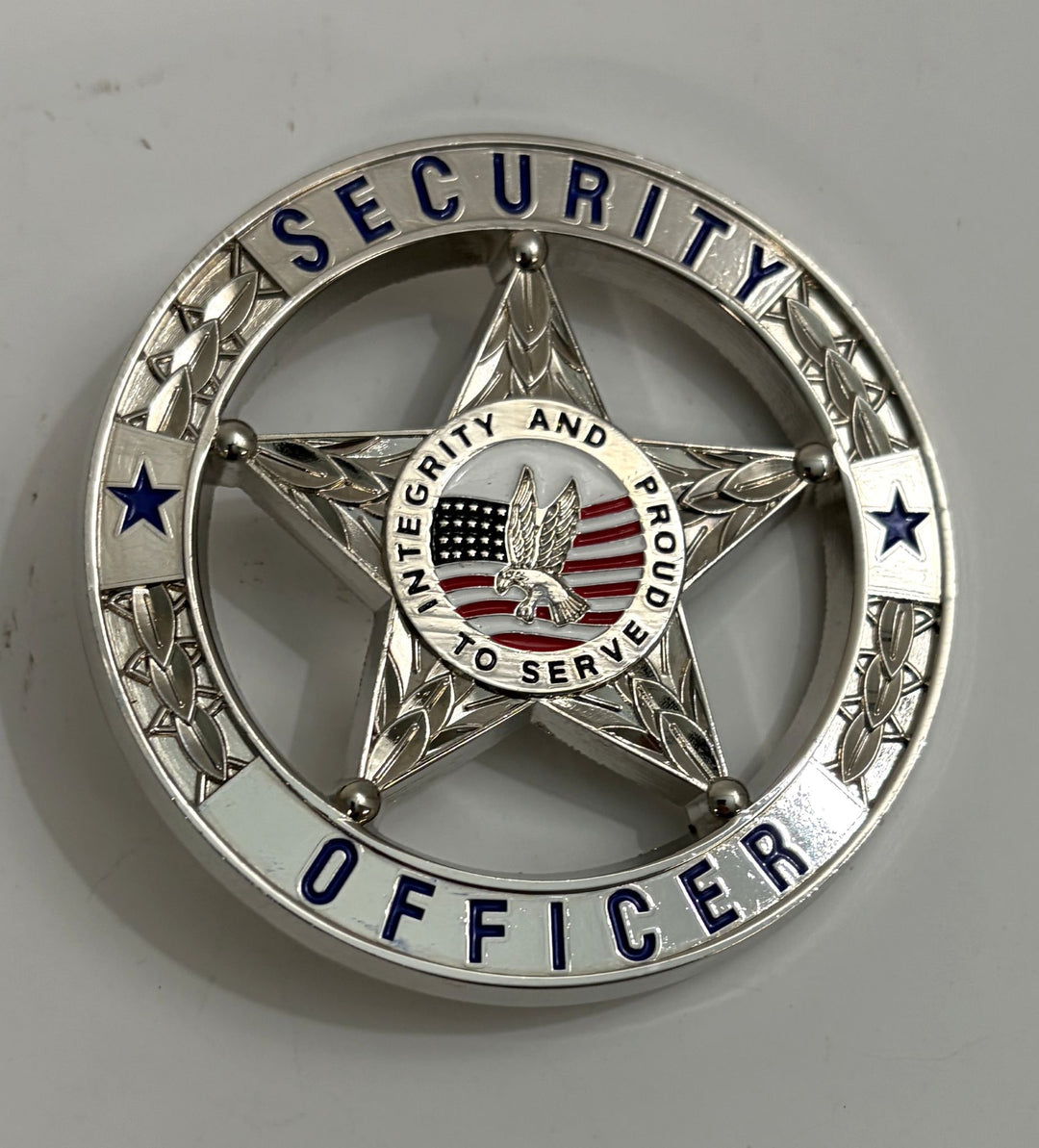 Security Badge Silver 5-Star in Circle Badge