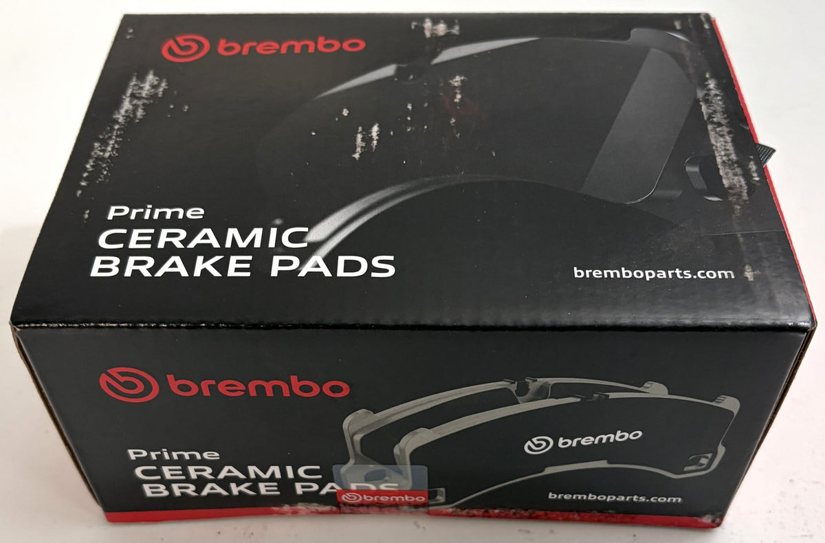 Brembo Prime Ceramic Brake Pads in black branded packaging for automotive brake systems