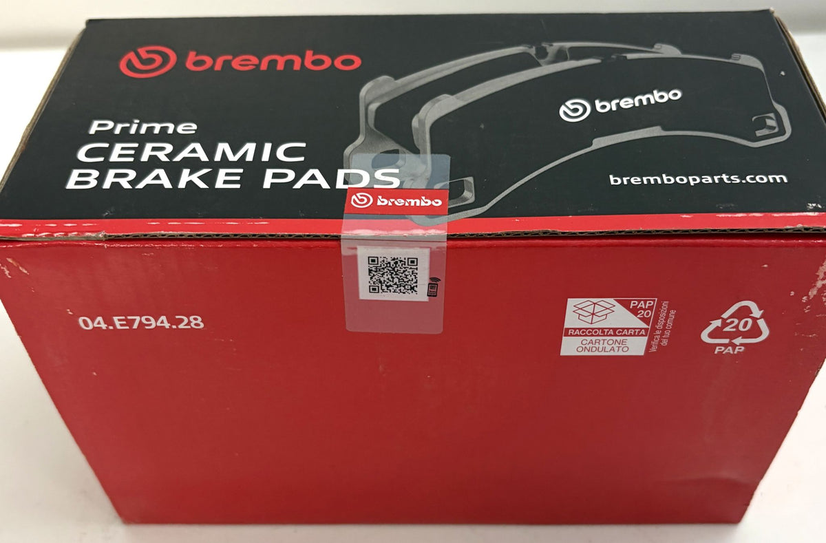 Brembo P24227N Prime Ceramic front brake pad set in sealed red and black packaging for Ford Mustang models