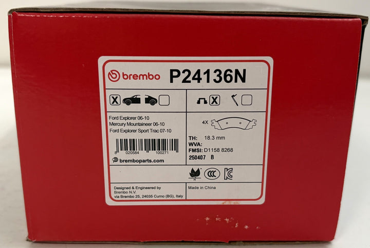 Brembo P24136N Ceramic Front Brake Pads Set for Ford Explorer Mountaineer Sealed
