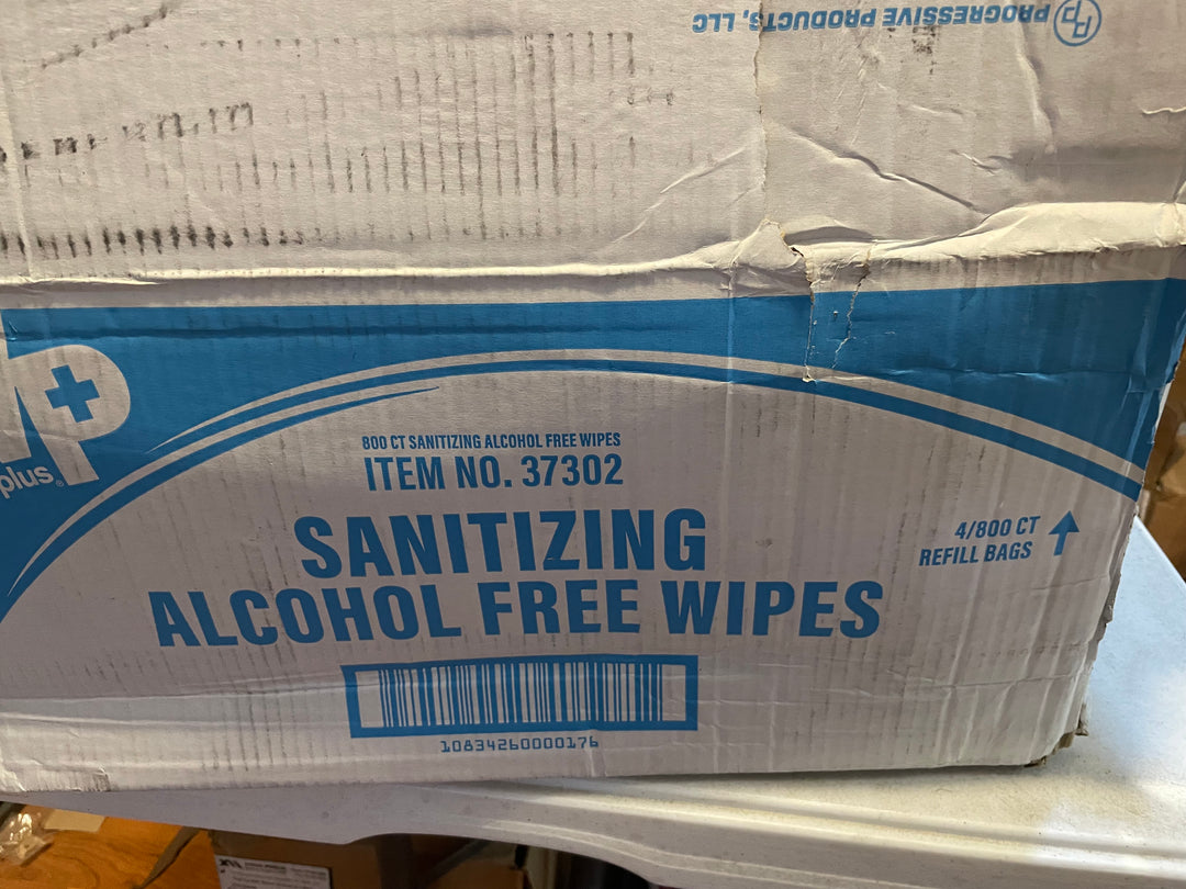 37302 - WipesPlus® Hand Sanitizing Wipes, Alcohol-Free, White: 800-count refill bag, 4 packs. Gentle and effective hand cleaning.