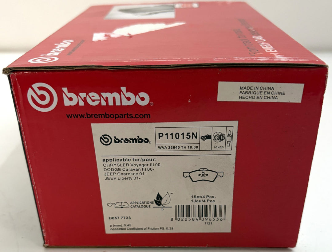 Brembo P11015N Ceramic Front Brake Pads Set for Jeep Liberty Caravan - Sealed