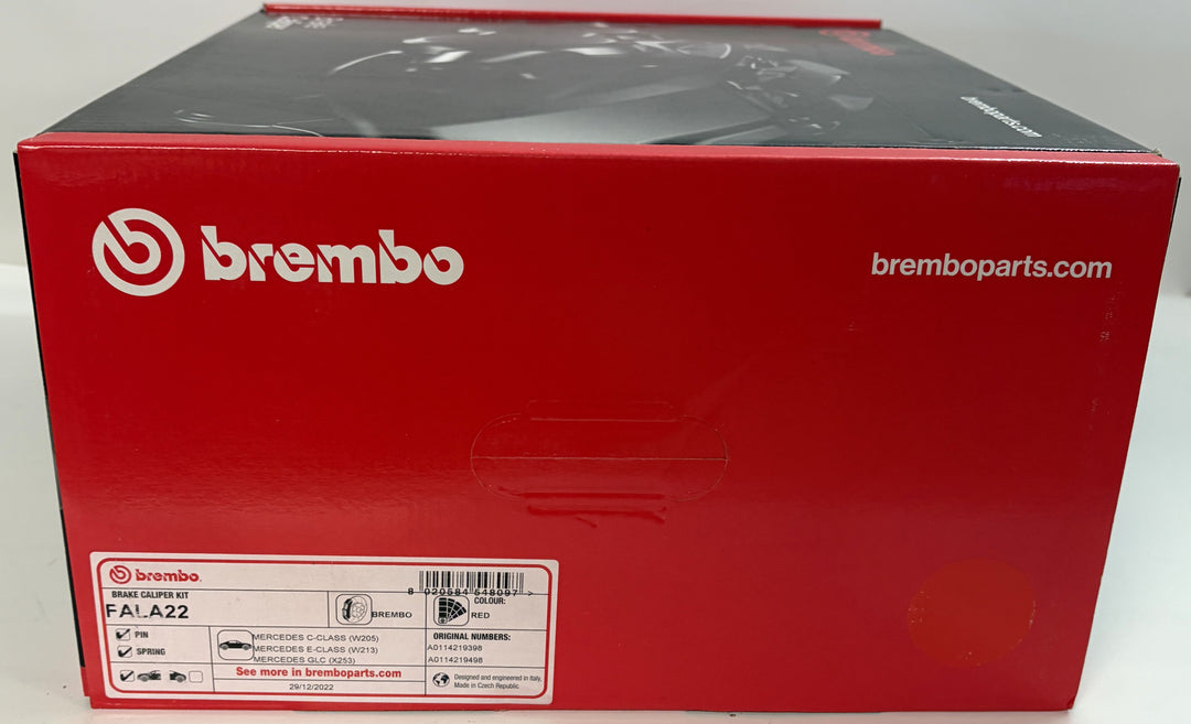 Brembo X-Style Front Brake Caliper Kit - Red (Mercedes C-Class, E-Class, GLC) | FALA22