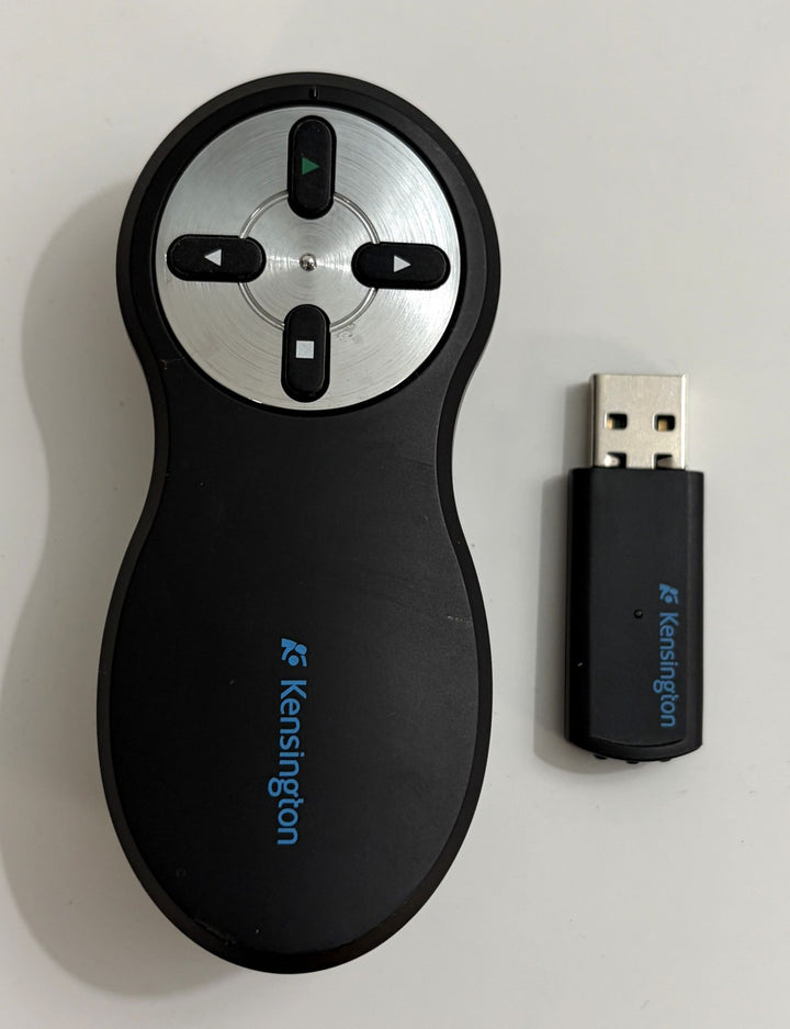 Kensington 33373 Wireless Presentation Pointer 4-Button 2.4GHz Black/Silver