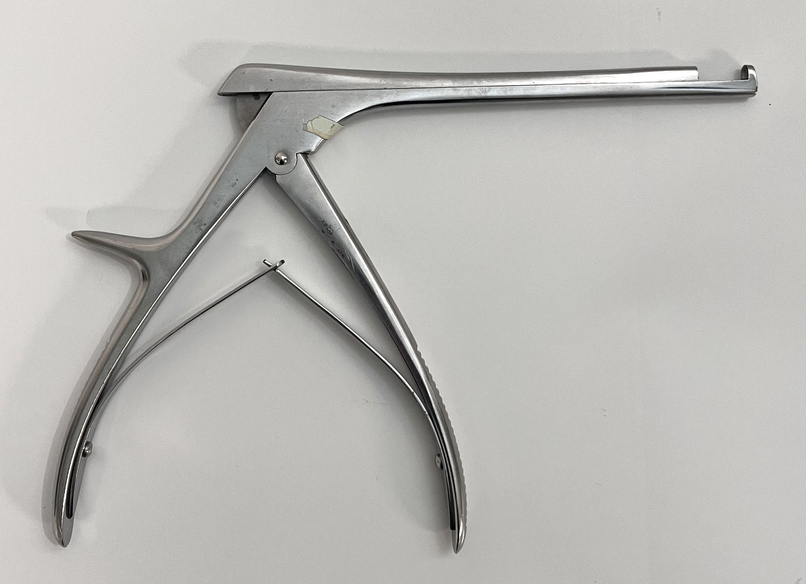 Pre-owned V. Mueller NL 6002 Schlesinger Cervical Punch Rongeur, 10" surgical instrument.