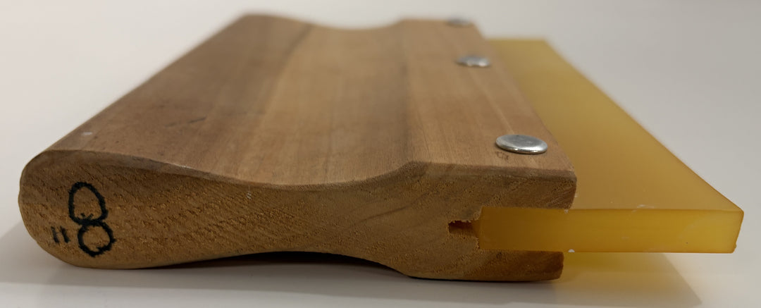 Wooden 8" Handle Squeegee with Square Rubber Blade