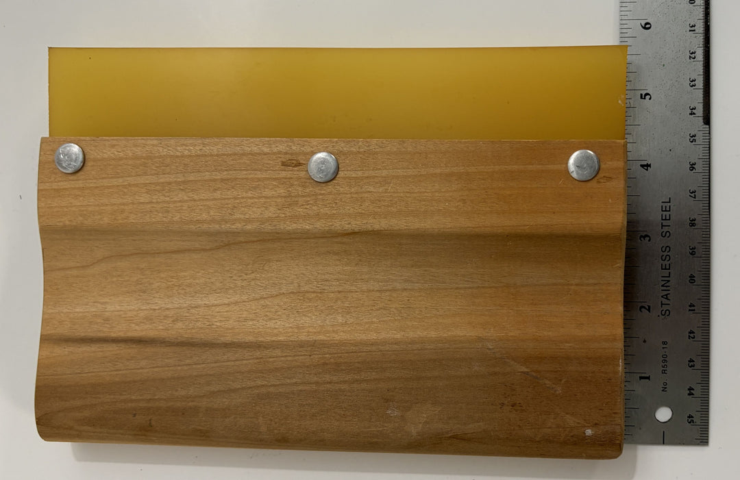 Wooden 8" Handle Squeegee with Square Rubber Blade