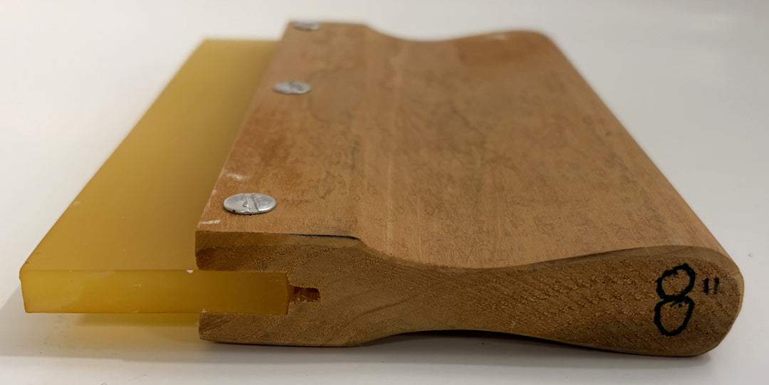 Wooden 8" Handle Squeegee with Square Rubber Blade