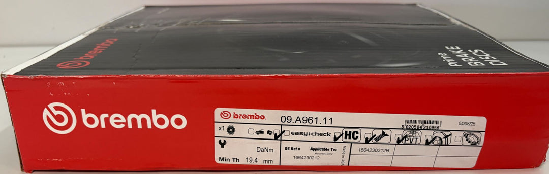 Brembo Premium UV Coated Rear Brake Rotor | 09.A961.11 (Mercedes-Benz GL / GLS / GLE / ML)