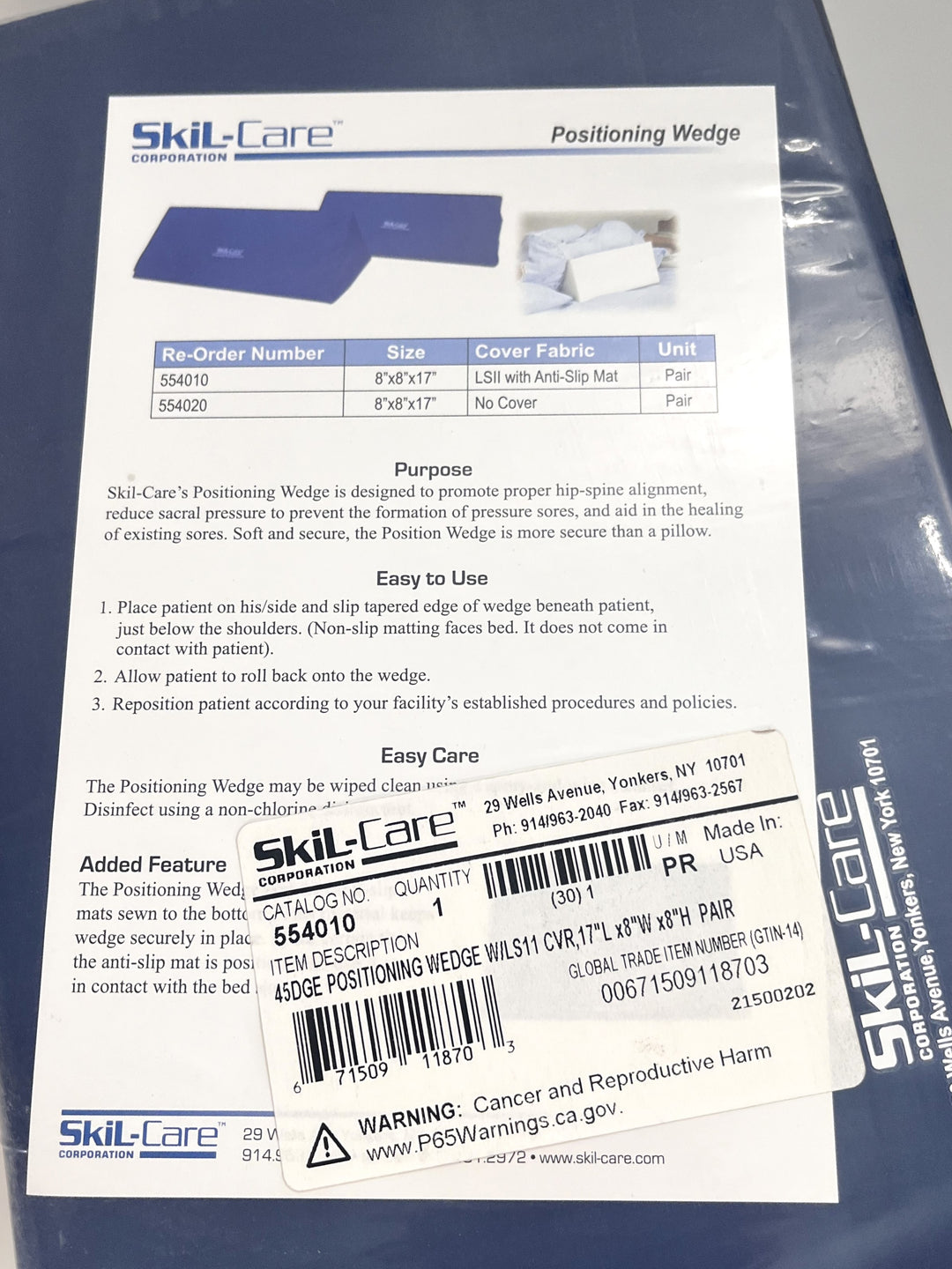 Skil-Care 554010 45-Degree 17" L x 8" W x 8" H Positioning Wedge