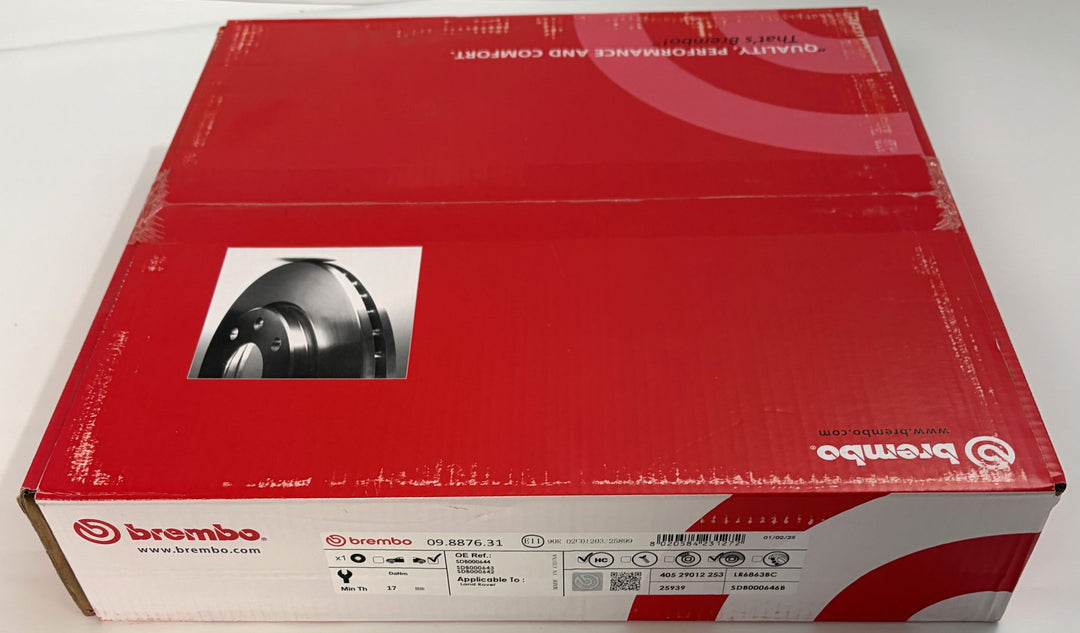 Brembo Premium UV Coated Rear Brake Rotor | 09.8876.31 (Land Rover LR3, LR4, Range Rover Sport)