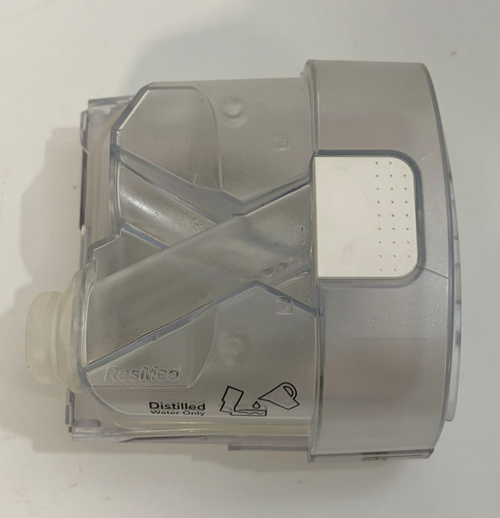 Pre owned ResMed AirSense 11 AutoSet clear humidifier water chamber for medical CPAP equipment