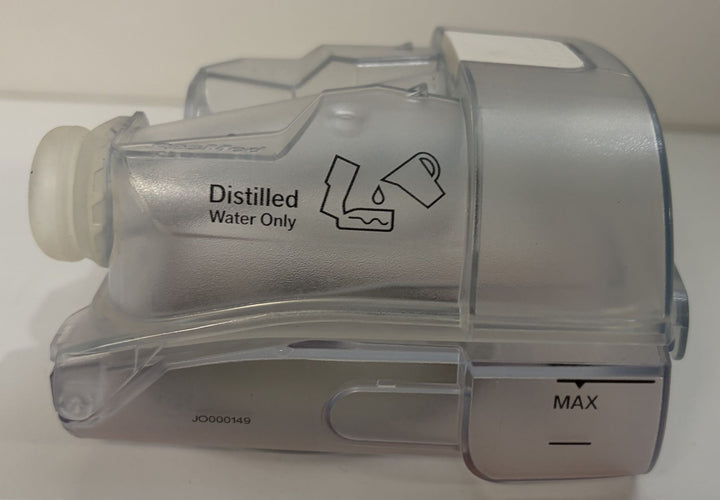 Pre owned Resmed AirSense 11 AutoSet humidifier water chamber with clear reservoir and MAX fill line for medical CPAP equipment