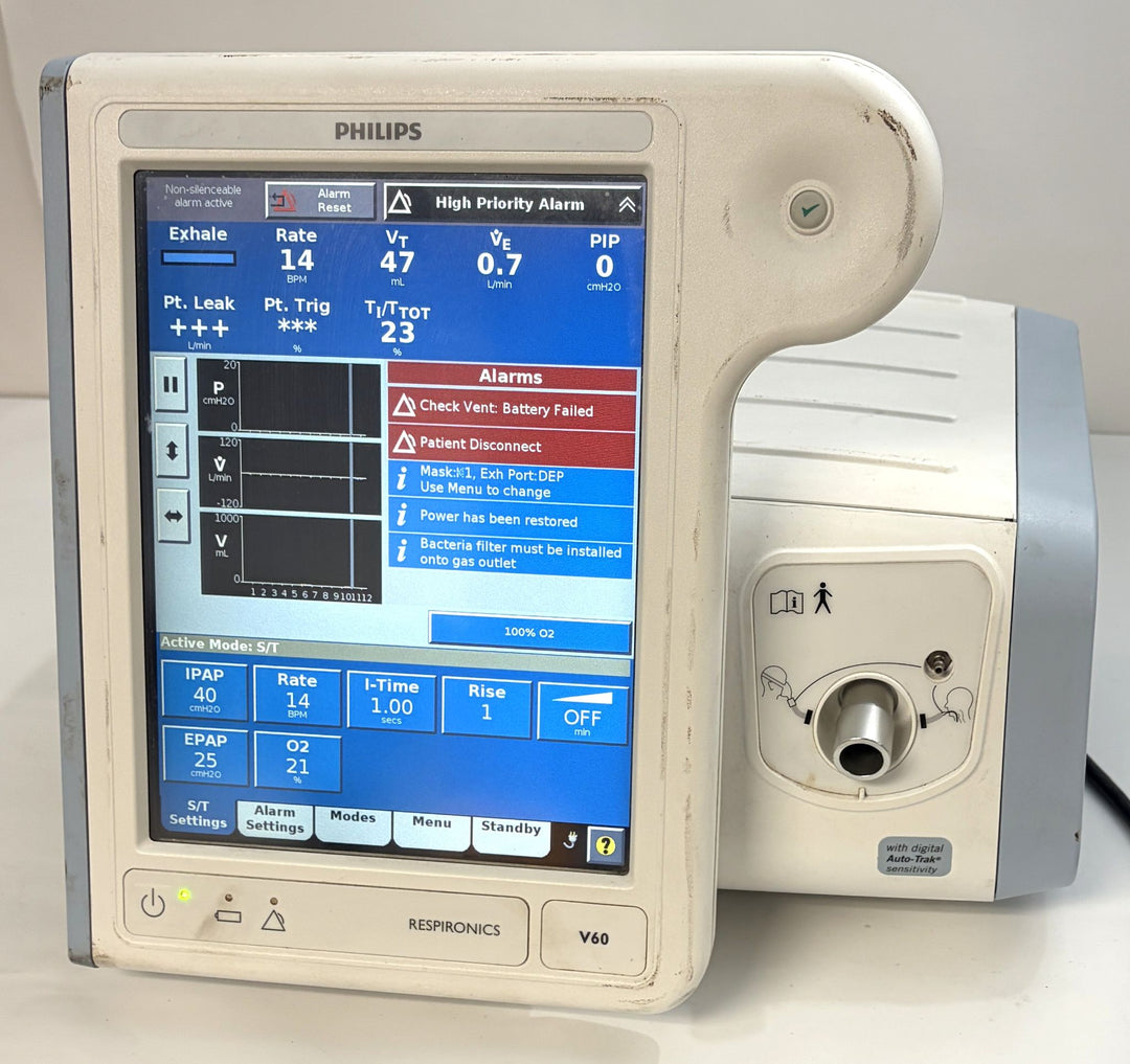 Philips Respironics V60 Ventilator Medical Unit - Powers On / Blower Works