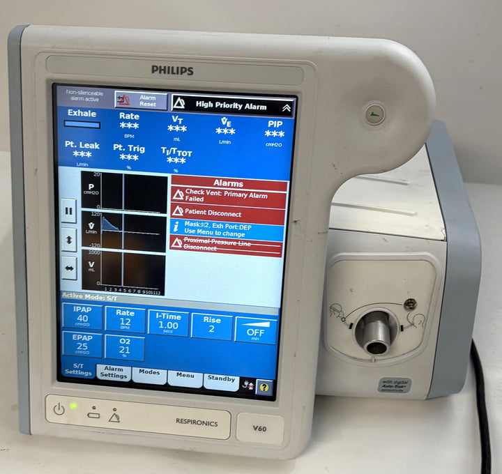 Philips Respironics V60 Ventilator Medical Unit - Powers On / Blower Works