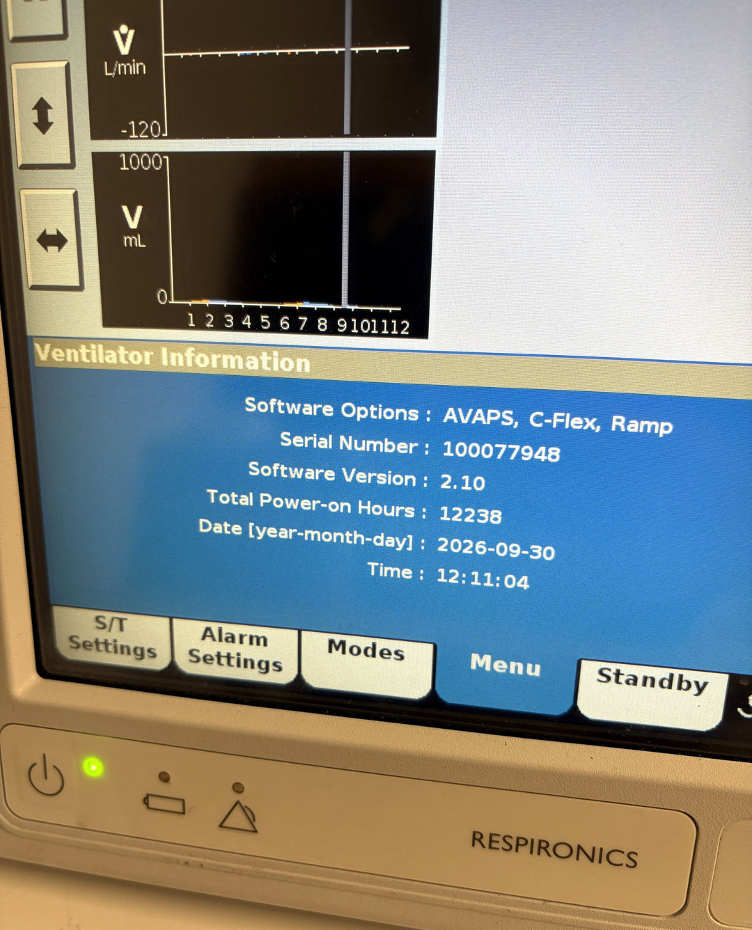 Philips Respironics V60 Ventilator Medical Unit - Powers On / Blower Works