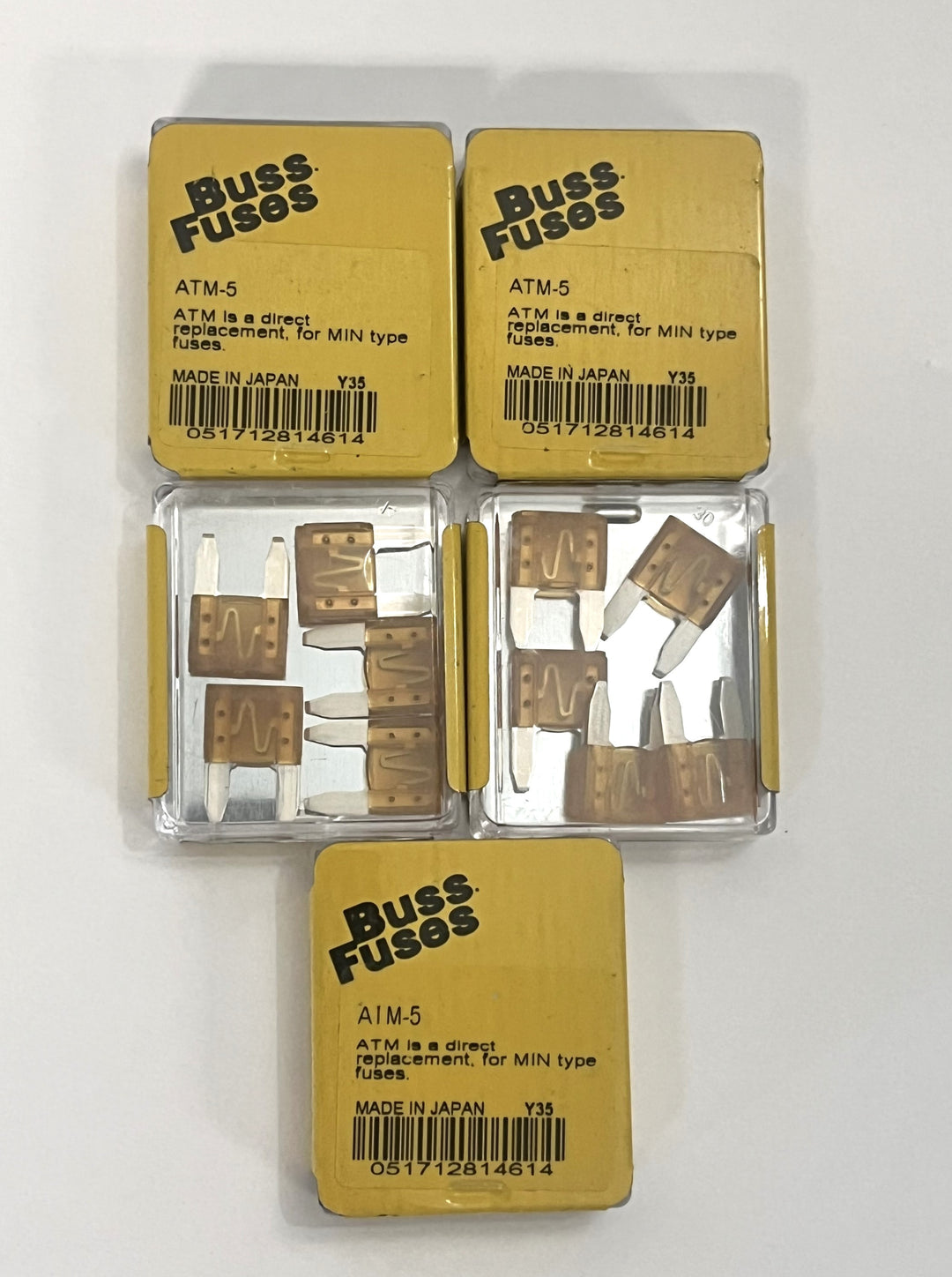Buss Fuses ATM-5 Automotive Blade Fuse (Tin) 25-Pack. Reliable 5 Amp protection for vehicles. Perfect for replacing blown fuses.