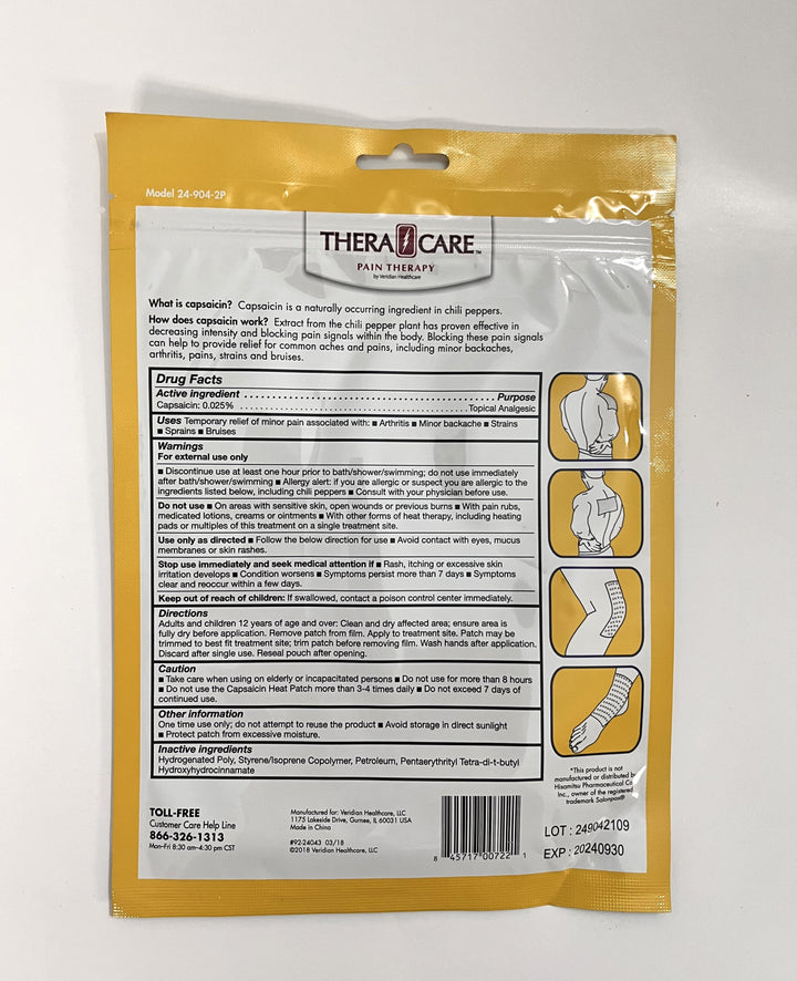 TheraCare Capsaicin Analgesic Heat Patch delivers targeted warming relief for muscle and joint pain, soothing discomfort effectively.