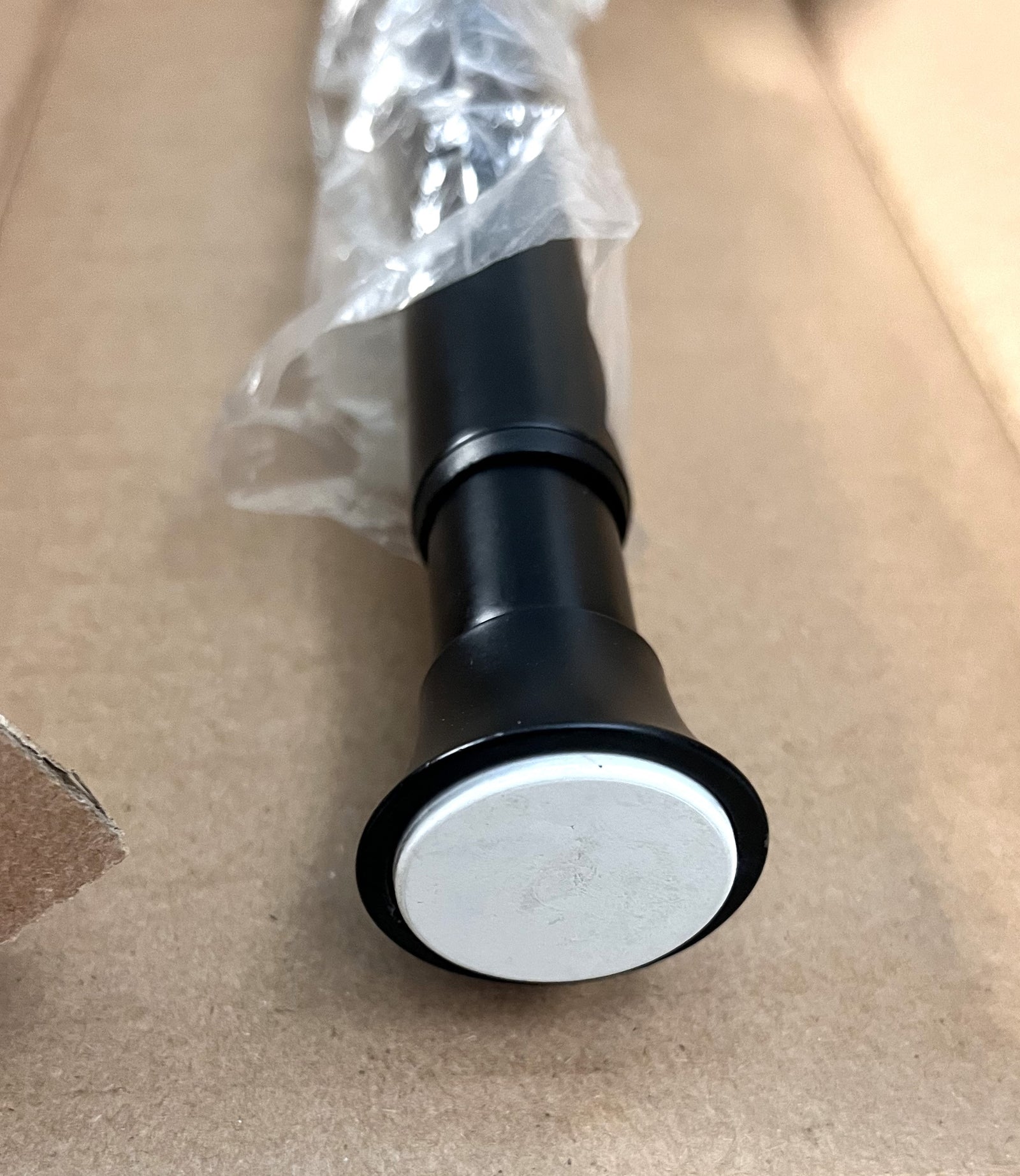Amazon Basics Shower Curtain Tension Rod, 36-54" Black, adjustable, tool-free setup