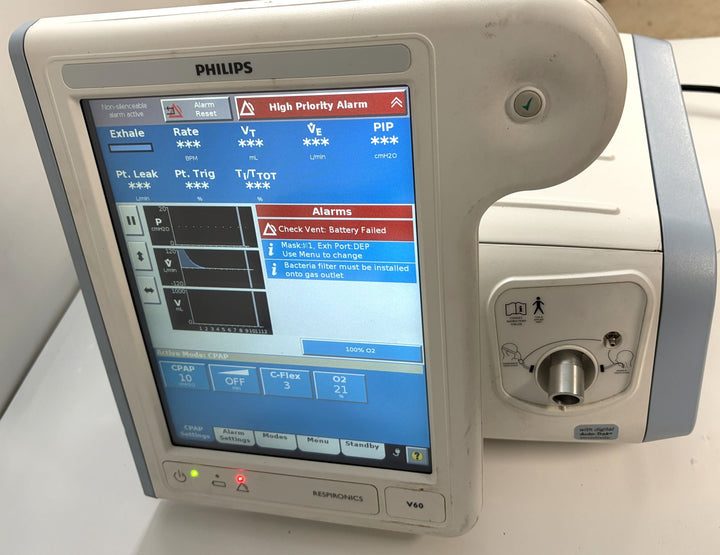 Philips Respironics V60 Ventilator w/ Power Cord (SN 100223010, MFG 2017