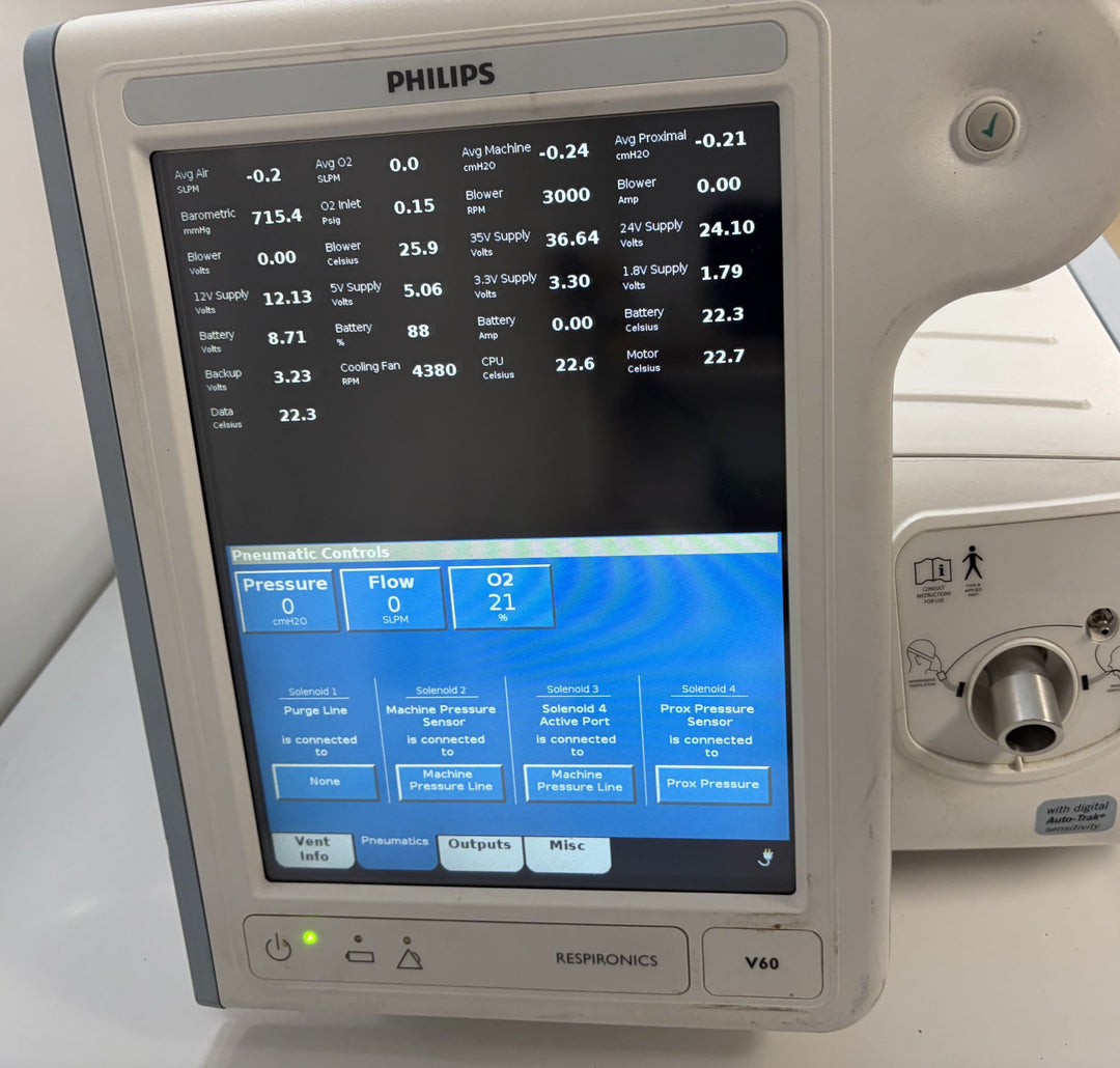 Philips Respironics V60 Ventilator w/ Power Cord (SN 100223010, MFG 2017