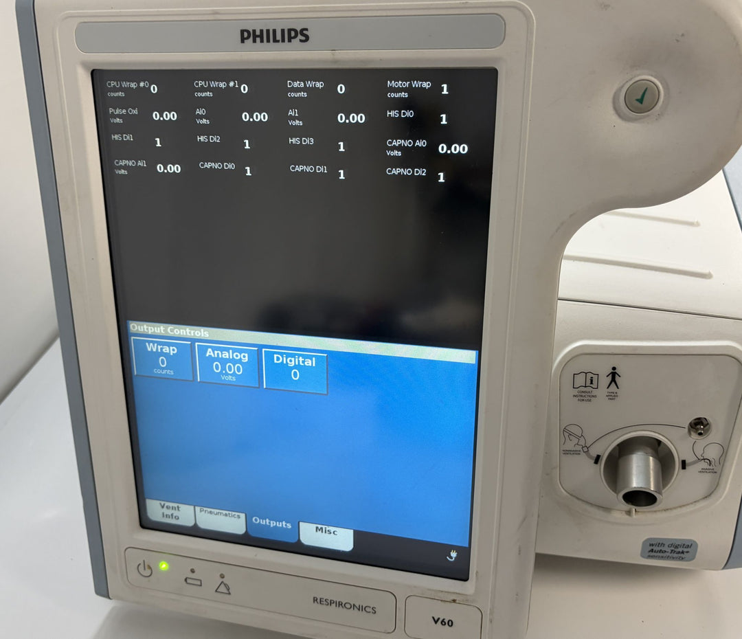 Philips Respironics V60 Ventilator w/ Power Cord (SN 100223010, MFG 2017