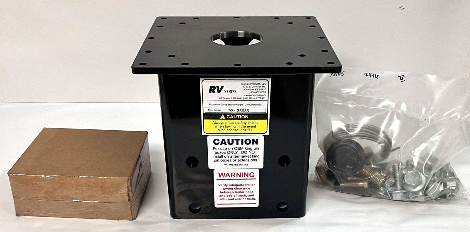 Close-up of Popup Fifth Wheel Adapter Gooseneck Upper Unit Only, heavy-duty metal construction.