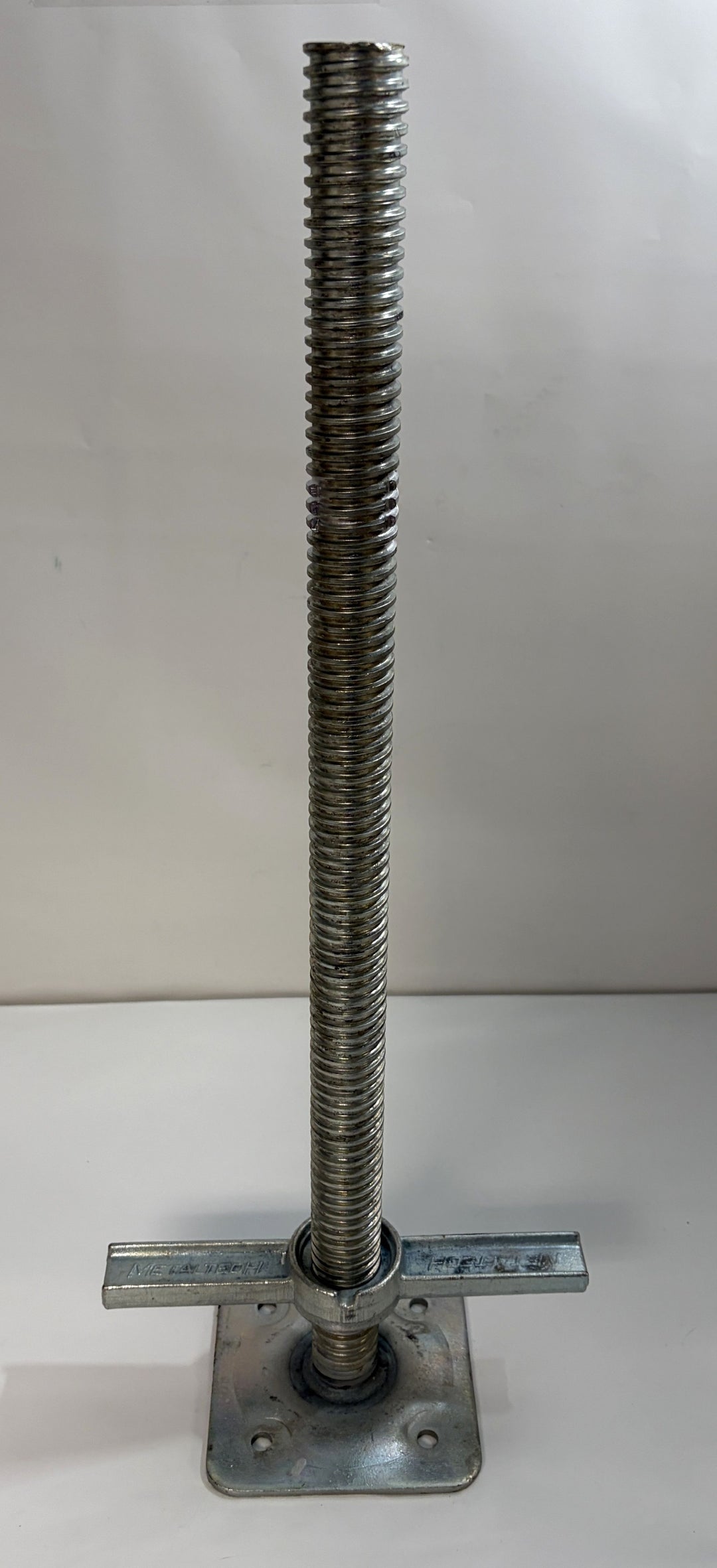 MetalTech M-MBSJP24H 24" Hollow Screw Leveling Jack with Base Plate - Galvanized Steel Scaffolding Jack