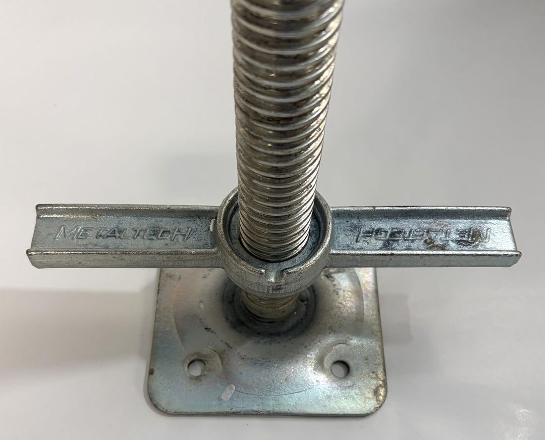 MetalTech M-MBSJP24H 24" Hollow Screw Leveling Jack with Base Plate - Galvanized Steel Scaffolding Jack