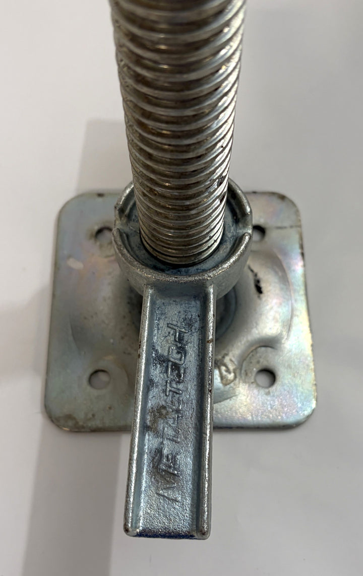 MetalTech M-MBSJP24H 24" Hollow Screw Leveling Jack with Base Plate - Galvanized Steel Scaffolding Jack