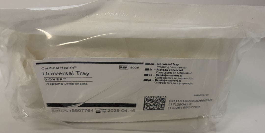 Cardinal Health Dover Universal Foley Catheter Insertion Tray REF 5029 in sealed sterile medical packaging