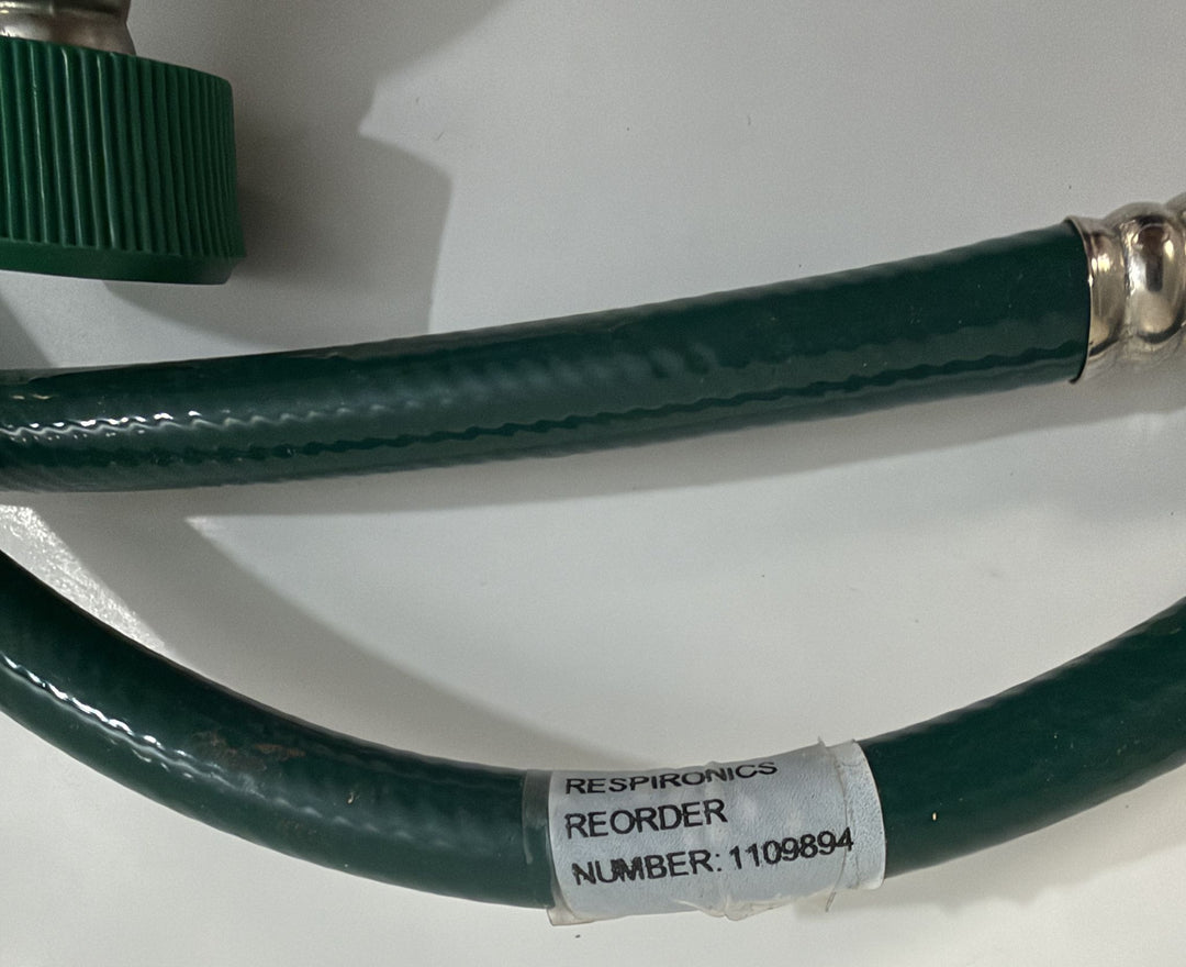 Philips Respironics V60 ventilator oxygen manifold green hose with visible reorder number 1109894 PHENTERSALES pre owned medical equipment