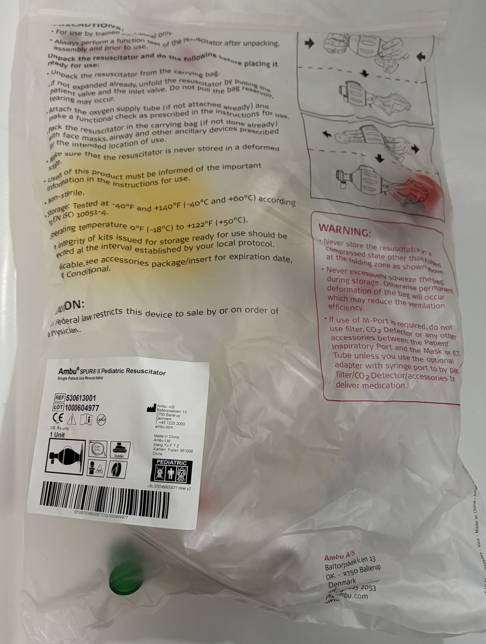 Ambu 530613001 SPUR II Pediatric Resuscitator, Case of 6