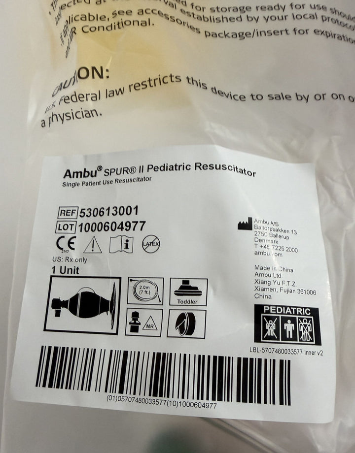 Ambu 530613001 SPUR II Pediatric Resuscitator, Case of 6
