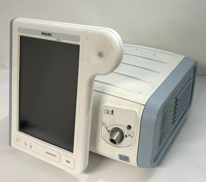 Philips Respironics V60 noninvasive medical ventilator in white and gray with front display and controls pre owned from PHENTERSALES