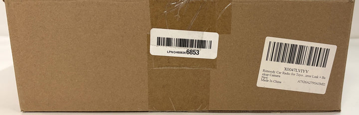 Sealed brown cardboard box labeled for a Rimoody C7526 Android car stereo for 2001 to 2007 Toyota Highlander, with barcode stickers