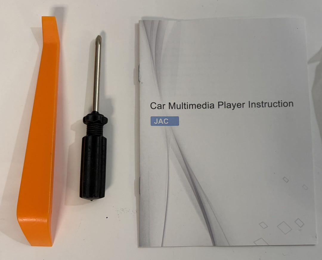 Rimoody car multimedia player instruction manual with orange trim removal tool and screwdriver for Toyota Highlander stereo installation
