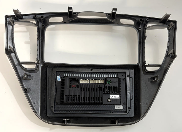 Rear view of Rimoody C7526 Android car stereo and black dash bezel for 2001 to 2007 Toyota Highlander automotive multimedia system