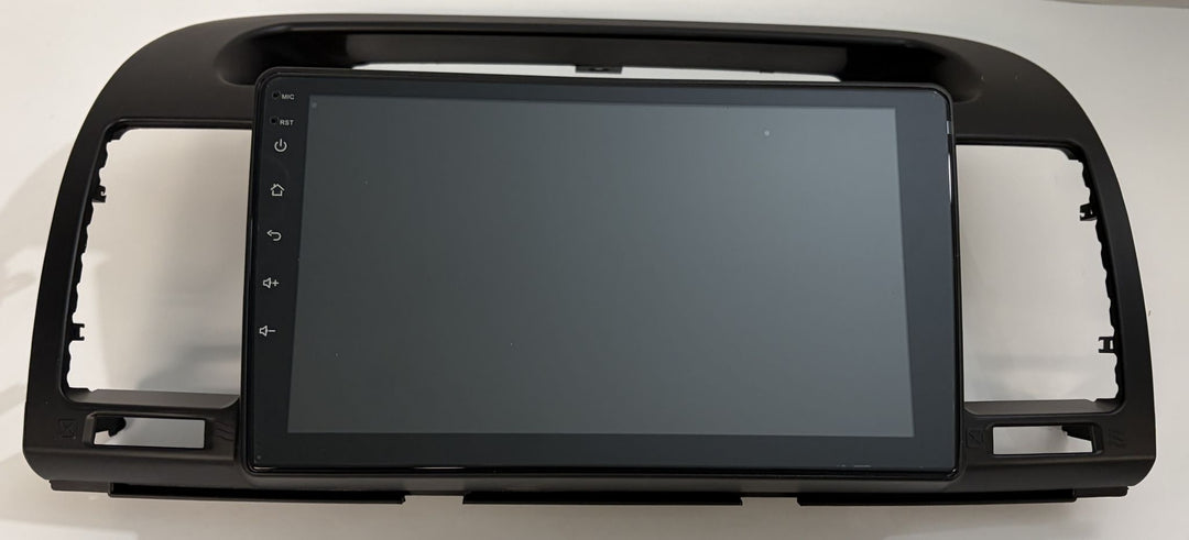 Rimoody Android touchscreen car stereo with black dashboard bezel for 2000 to 2003 Toyota Camry, new automotive replacement head unit