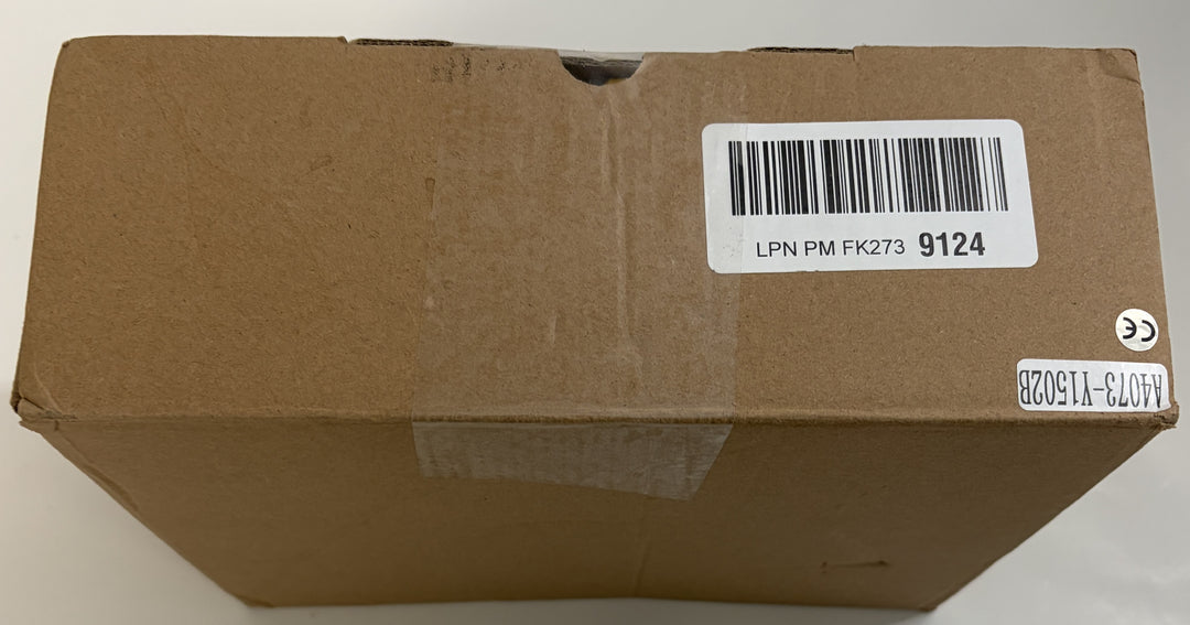 Rimoody brown cardboard shipping box for a Toyota Camry Android car stereo, with barcode label and taped packaging visible