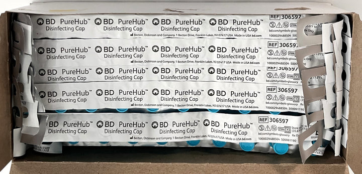 PureHub 306597 Disinfecting Cap (300-Pack) ensures sterile protection for needleless connectors.