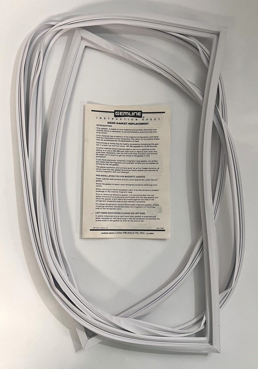 Gemline Refrigerator Freezer Door Gasket WE69