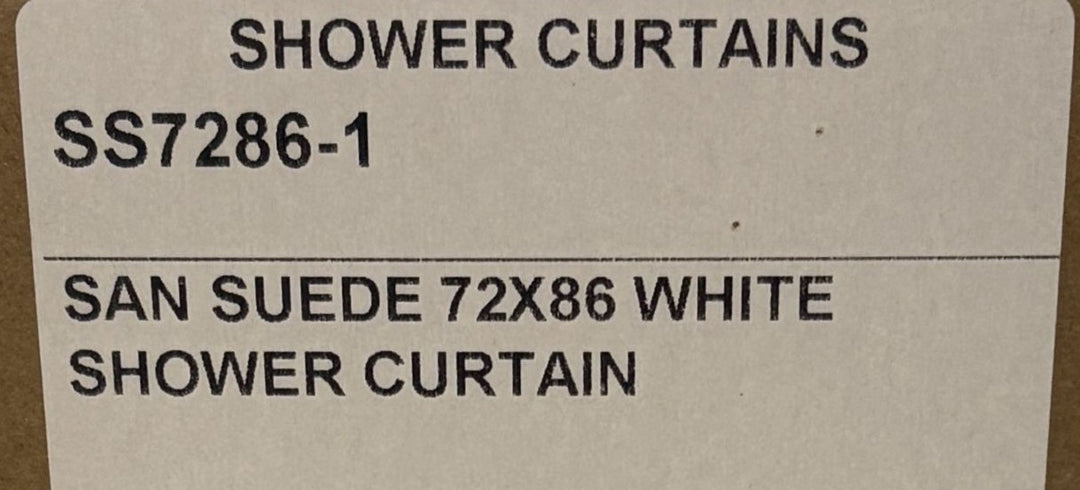 San Suede Vinyl White Shower Curtain 72" x 86" - Hotel & Hospitality Grade, SS7286-1