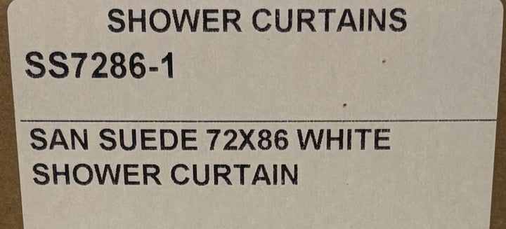 San Suede Vinyl White Shower Curtain 72" x 86" - Hotel & Hospitality Grade, SS7286-1
