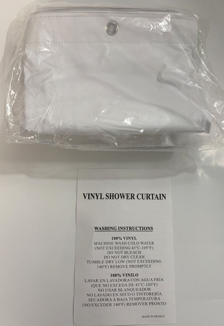 San Suede Vinyl White Shower Curtain 72" x 86" - Hotel & Hospitality Grade, SS7286-1